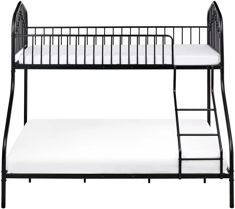 Beliani Metalinė dviaukštė lova CHAMONIX 90/140 x 200 cm juoda