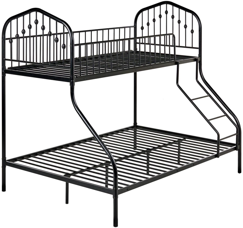 Beliani Metalinė dviaukštė lova CHAMONIX 90/140 x 200 cm juoda