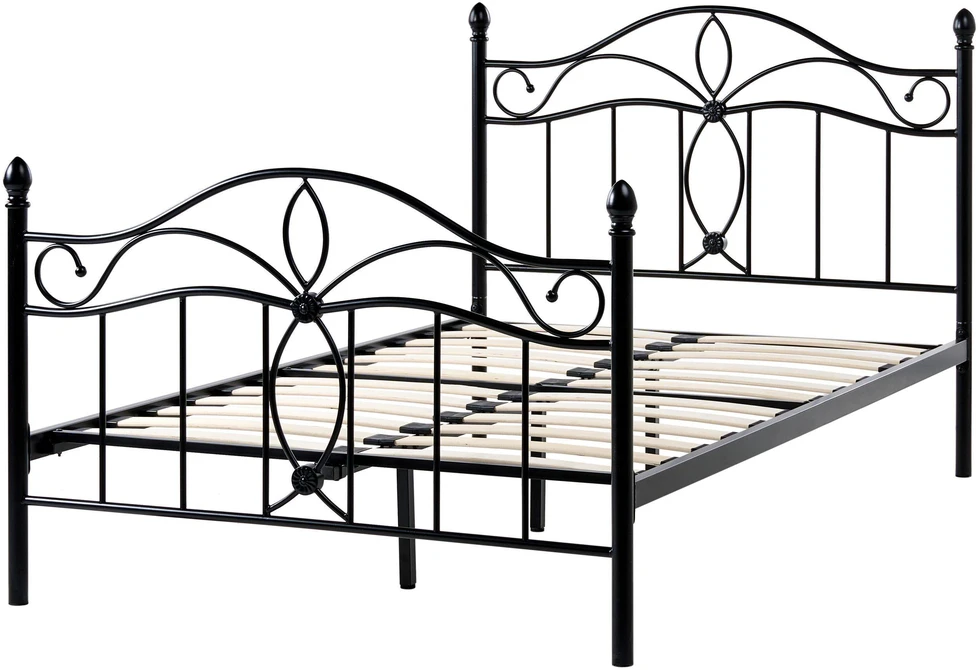 Beliani Metalinė lova ANTLIA 120 × 200 cm, juoda