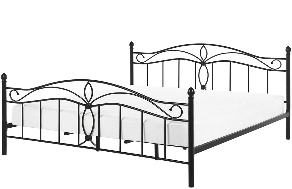 Beliani Metalinė lova ANTLIA 140 x 200 cm, juoda