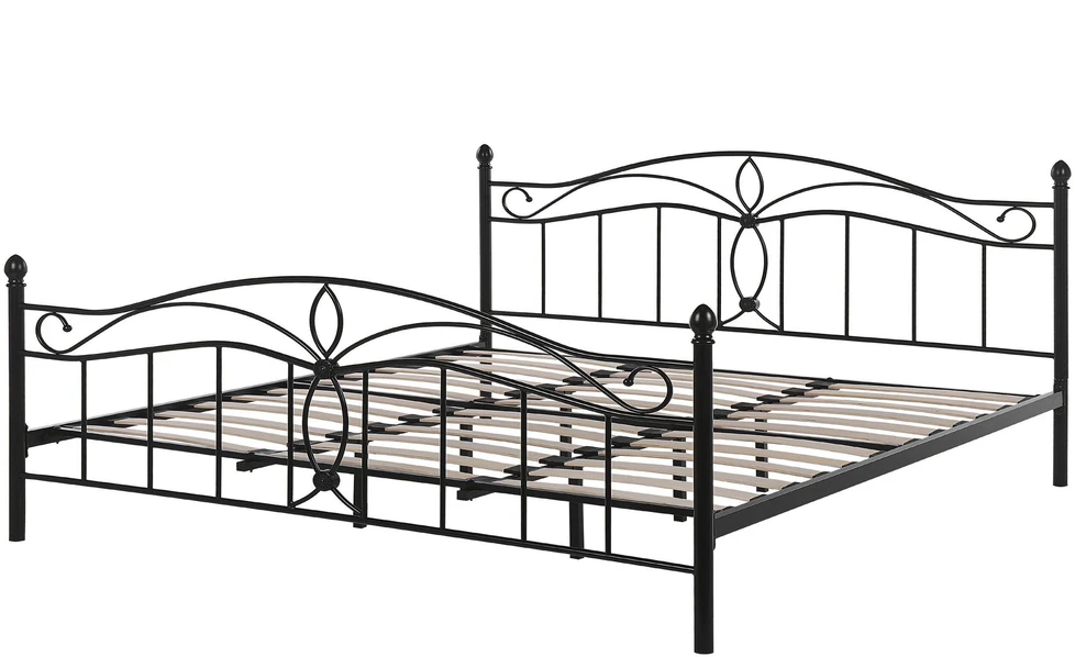Beliani Metalinė lova ANTLIA 180 x 200 cm Juoda