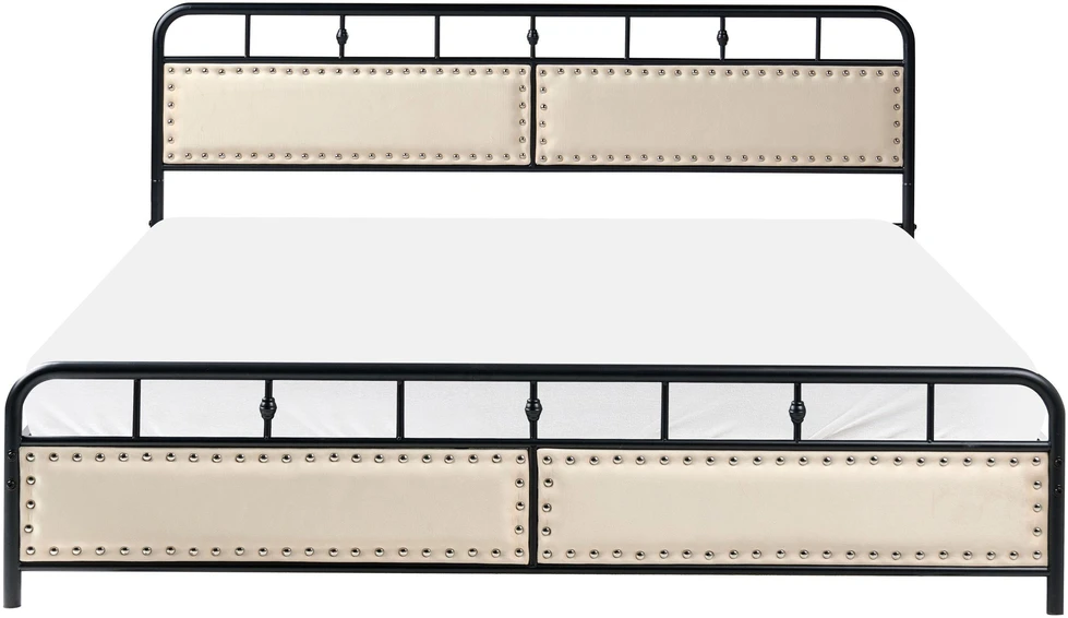 Beliani Metalinė lova BREUILLET 180 x 200 cm Juoda