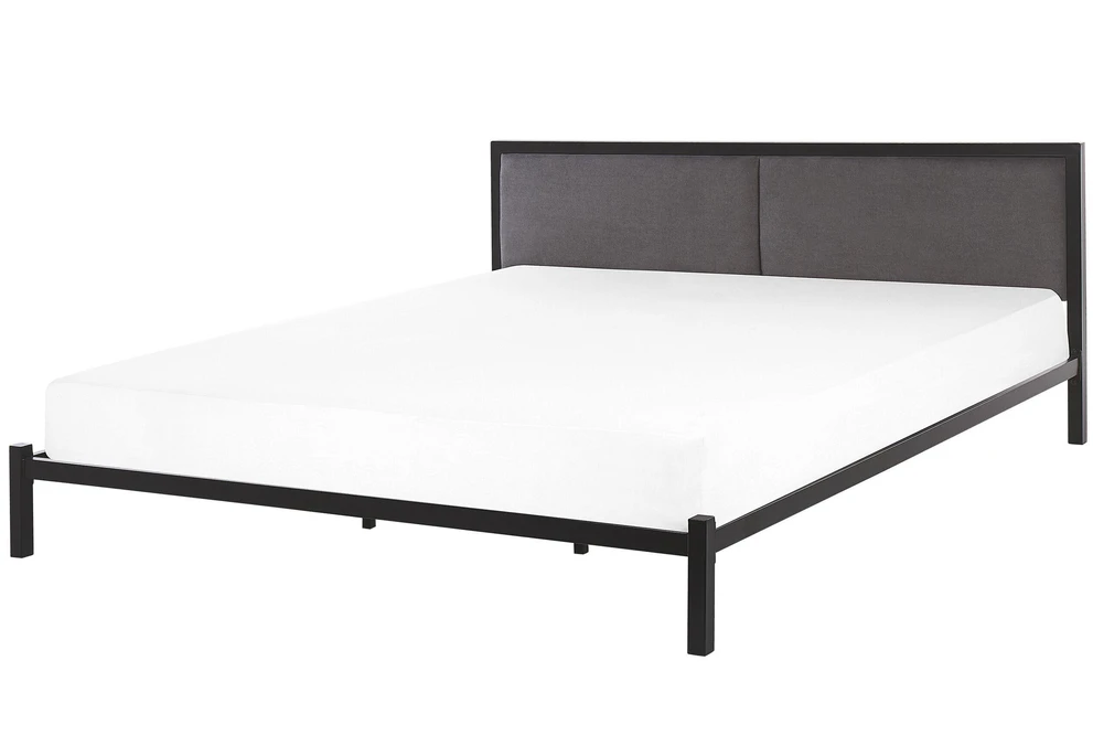 Beliani Metalinė lova CLAMART 180 x 200 cm pilka