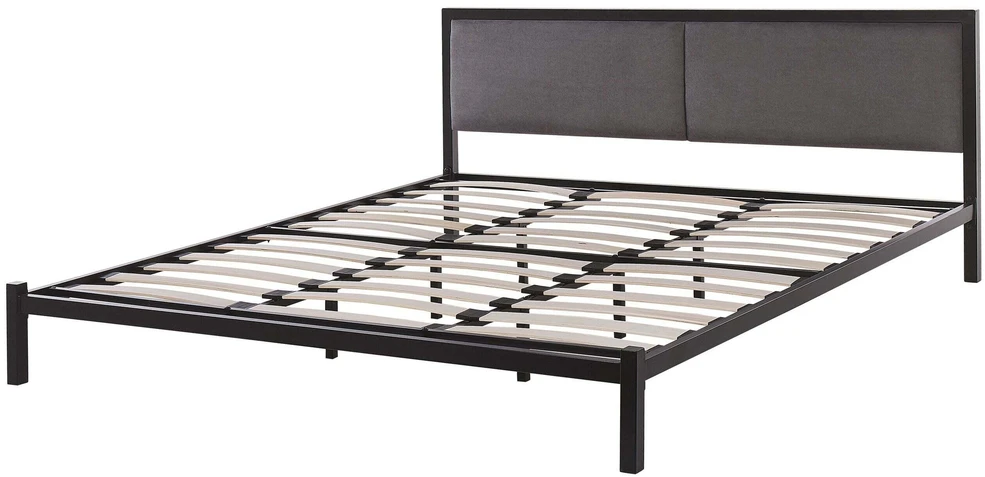 Beliani Metalinė lova CLAMART 180 x 200 cm pilka