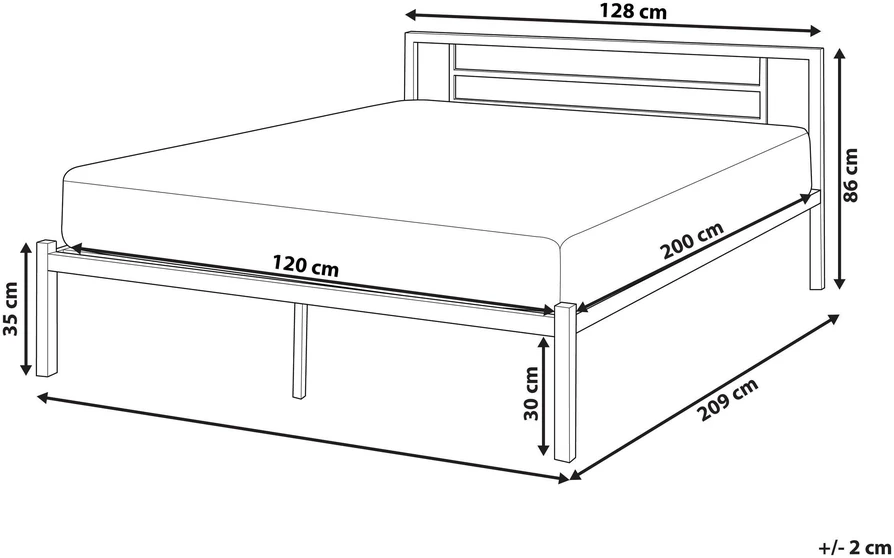 Beliani Metalinė lova CUSSET, 120 × 200 cm, juoda