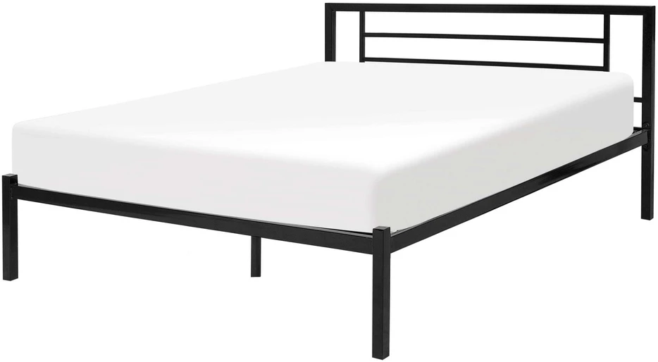 Beliani Metalinė lova CUSSET 140 × 200 cm, juoda