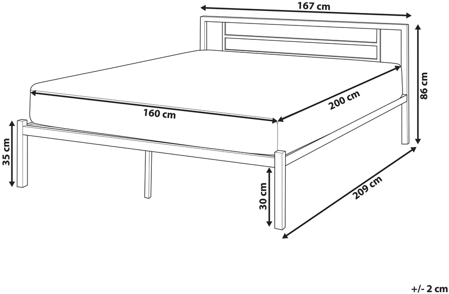 Beliani Metalinė lova CUSSET 160 x 200 cm, juoda