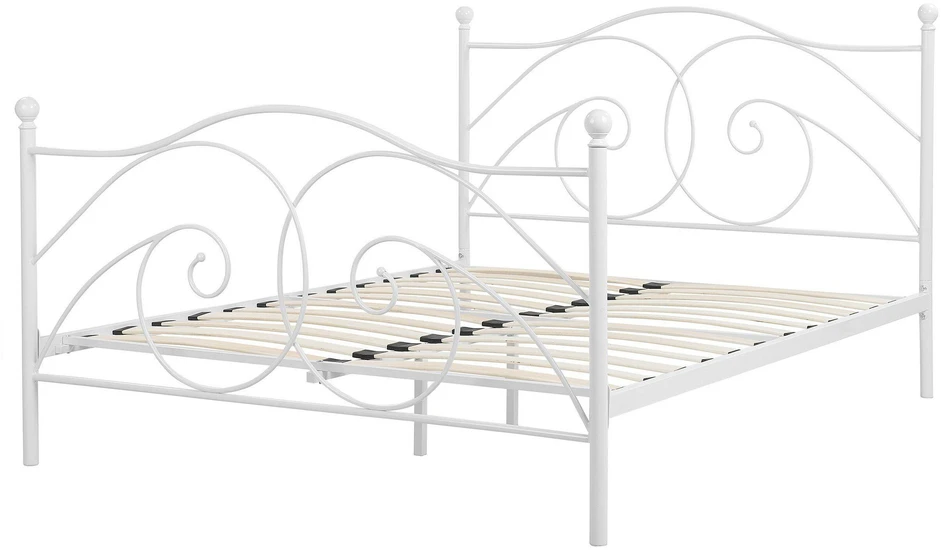 Beliani Metalinė lova DINARD, 140 × 200 cm, balta