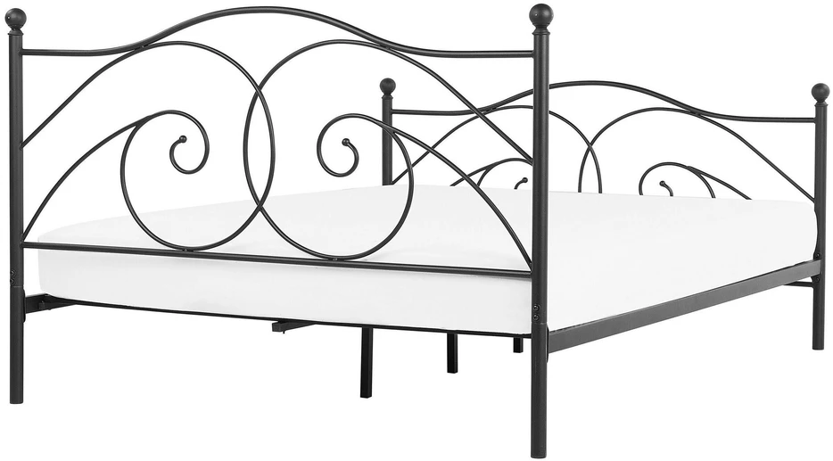 Beliani Metalinė lova DINARD 140 x 200 cm, juoda