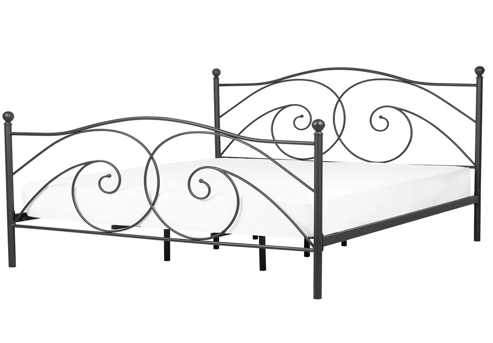 Beliani Metalinė lova DINARD 160 x 200 cm juoda