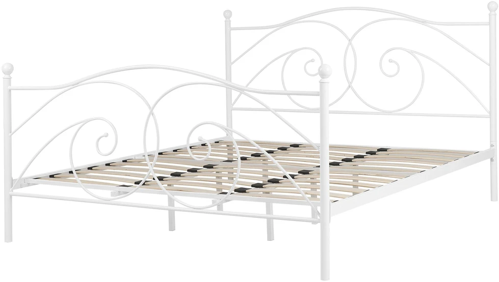 Beliani Metalinė lova DINARD, 180 × 200 cm, balta
