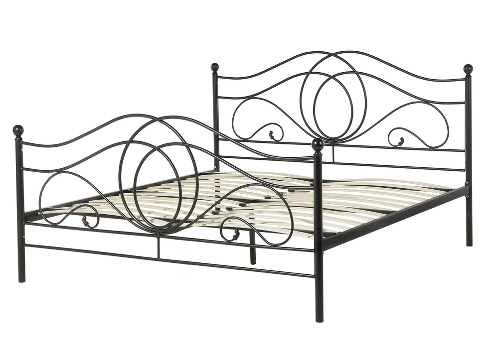 Beliani Metalinė lova LYRA 140 x 200 cm, juoda