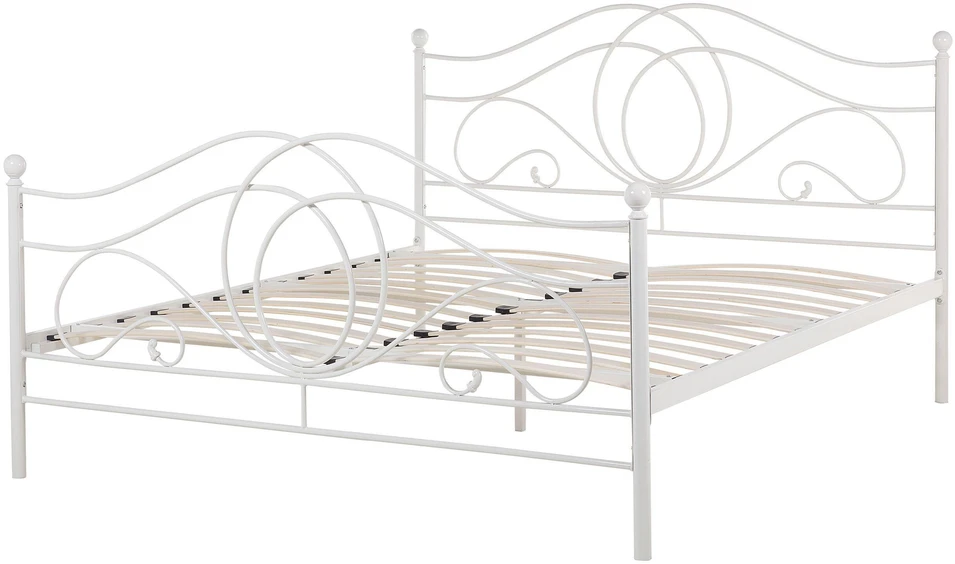 Beliani Metalinė lova LYRA 160 × 200 cm, balta