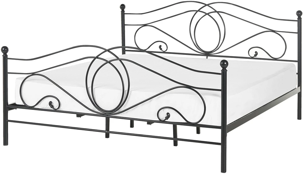 Beliani Metalinė lova LYRA 180 x 200 cm Juoda