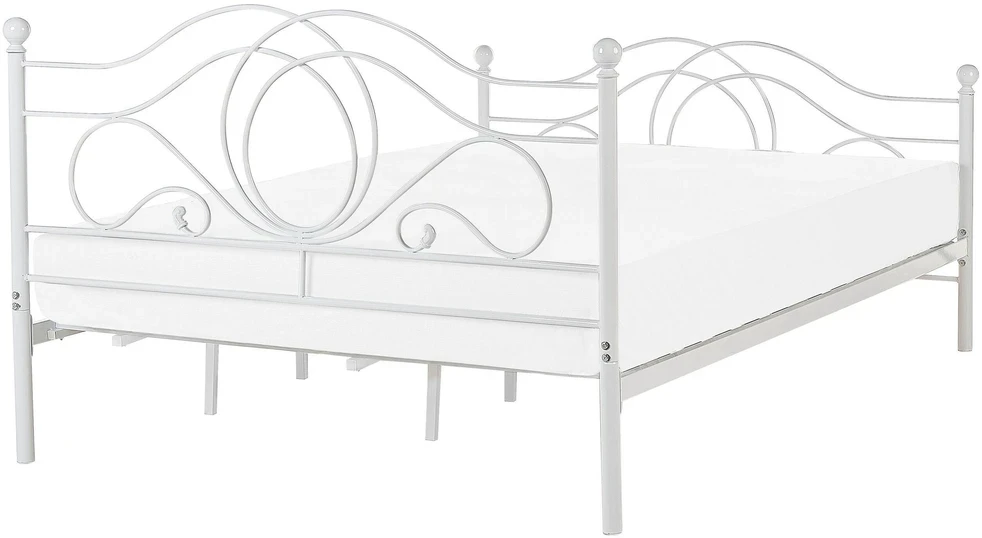 Beliani Metalinė lova LYRA 180 x 200 cm balta