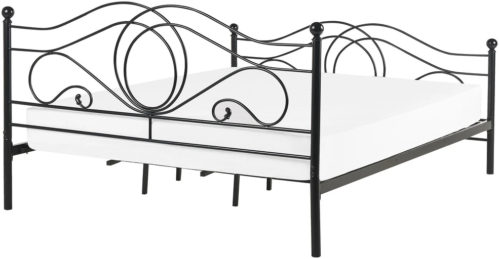 Beliani Metalinė lova LYRA 180 x 200 cm Juoda