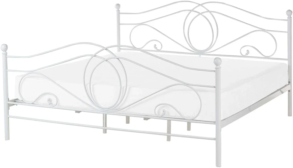 Beliani Metalinė lova LYRA 180 x 200 cm balta