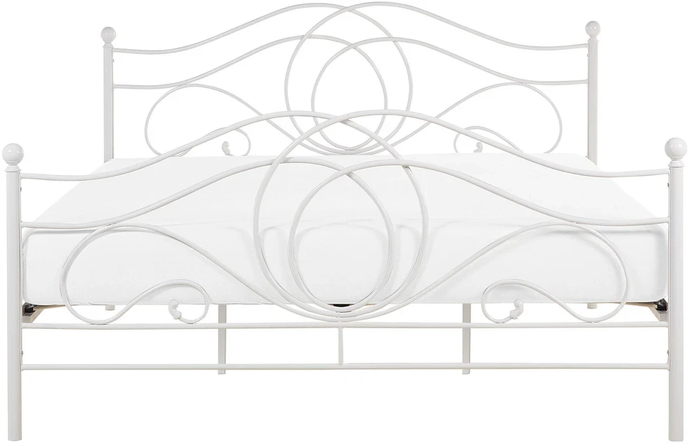 Beliani Metalinė lova LYRA 180 x 200 cm balta