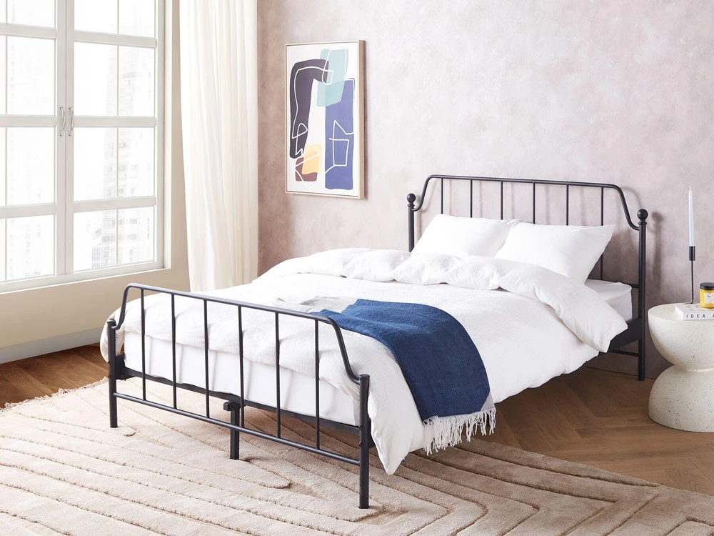 Beliani Metalinė lova MAURESSAC 140 x 200 cm Juoda