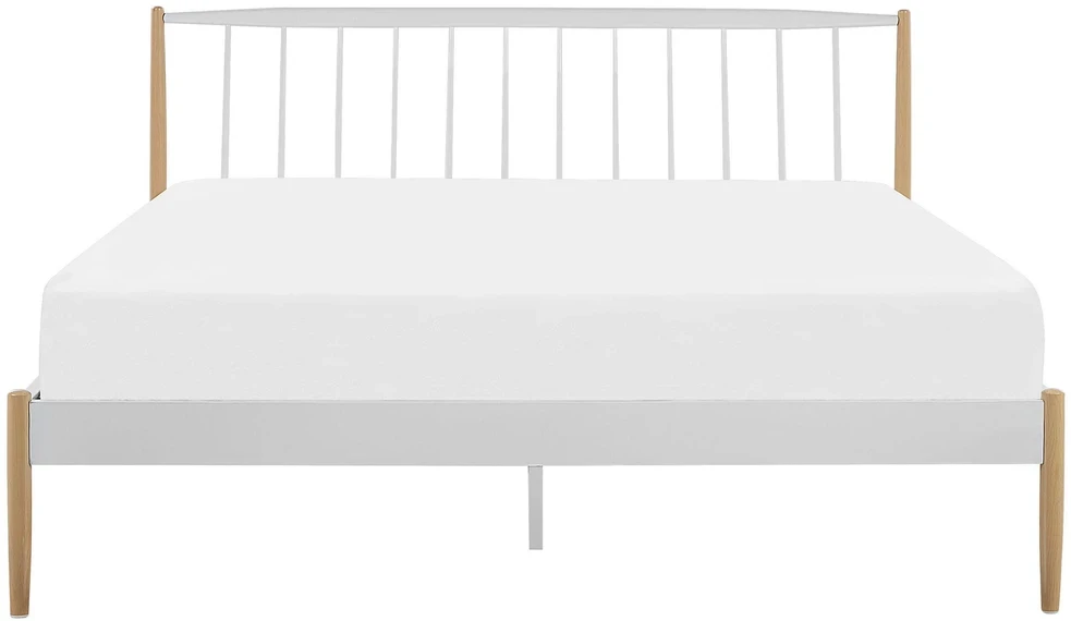 Beliani Metalinė lova MAURS 180 x 200 cm Balta