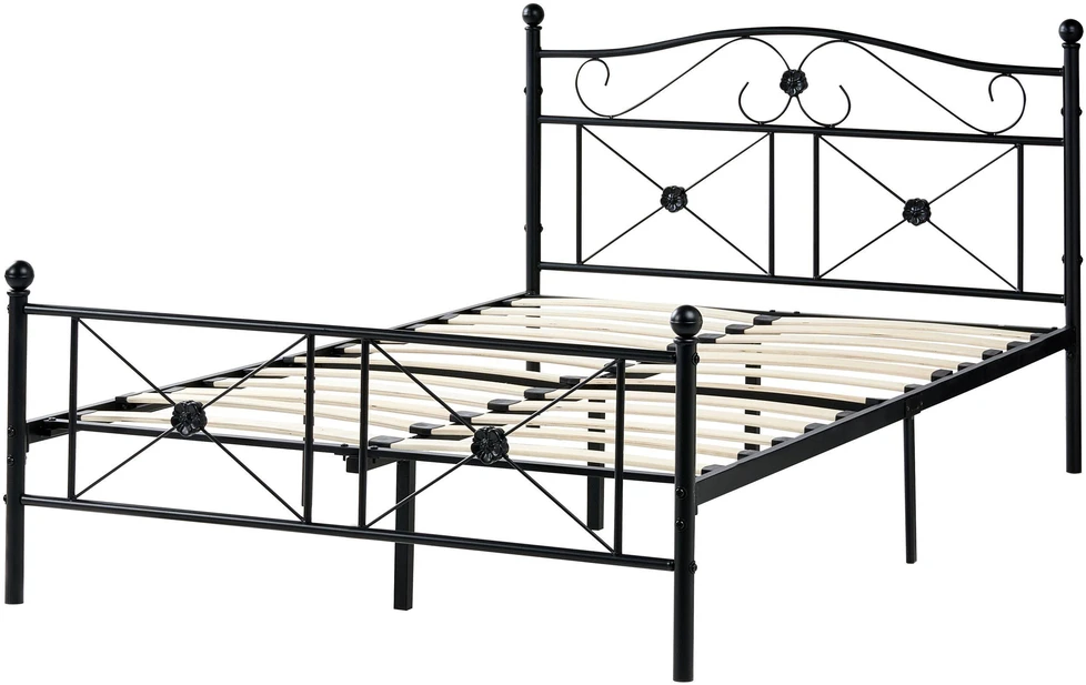 Beliani Metalinė lova RODEZ 120 x 200 cm juoda