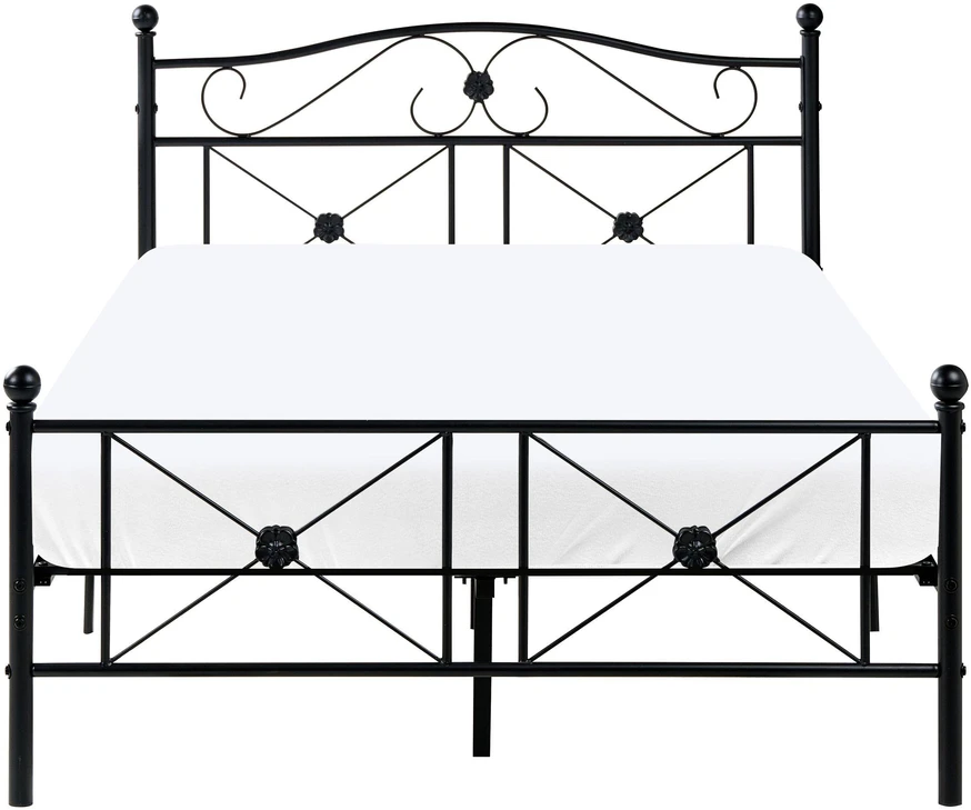 Beliani Metalinė lova RODEZ 120 x 200 cm juoda