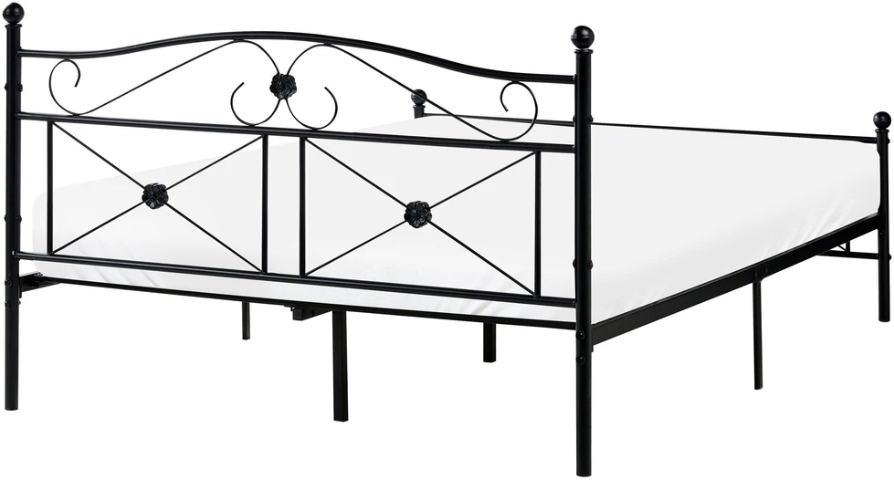 Beliani Metalinė lova RODEZ 140 x 200 cm Juoda