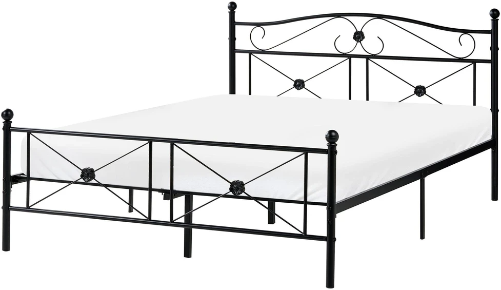 Beliani Metalinė lova RODEZ 140 x 200 cm Juoda