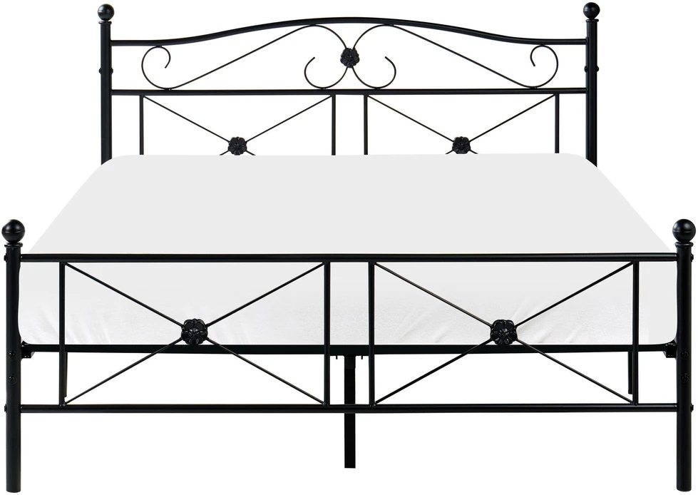 Beliani Metalinė lova RODEZ 140 x 200 cm Juoda