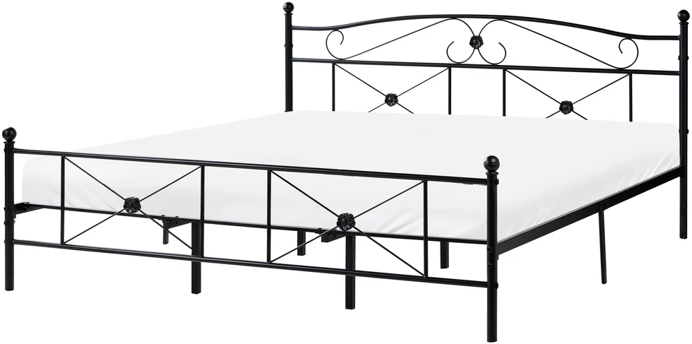 Beliani Metalinė lova RODEZ 180 x 200 cm, juoda