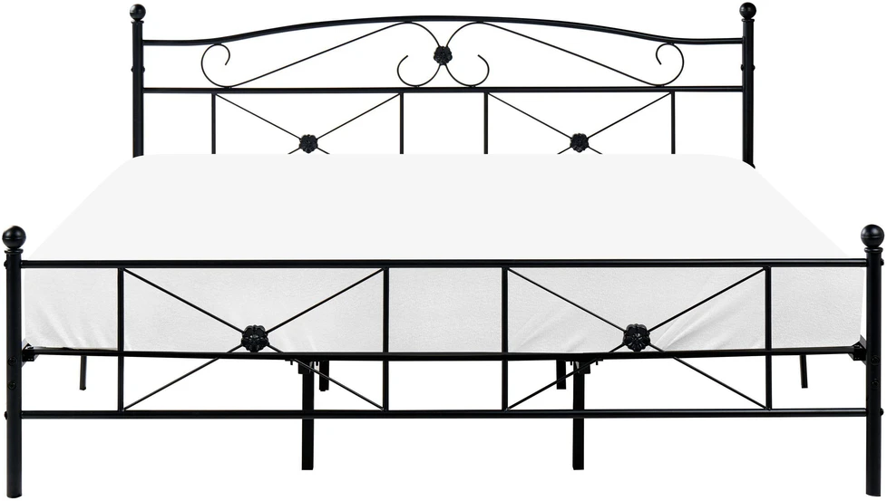 Beliani Metalinė lova RODEZ 180 x 200 cm, juoda