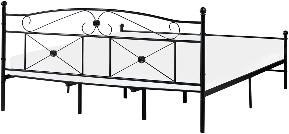 Beliani Metalinė lova RODEZ 180 x 200 cm, juoda