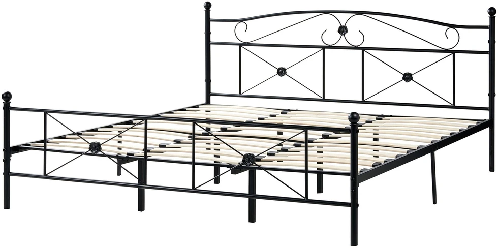 Beliani Metalinė lova RODEZ 180 x 200 cm, juoda