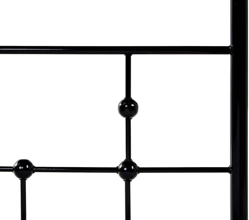 Beliani Metalinė lova su baldakimu ARTONNE 90 × 200 cm, juoda