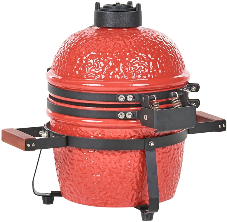 Beliani Mini Kamado anglies grilis Keramika Raudonas