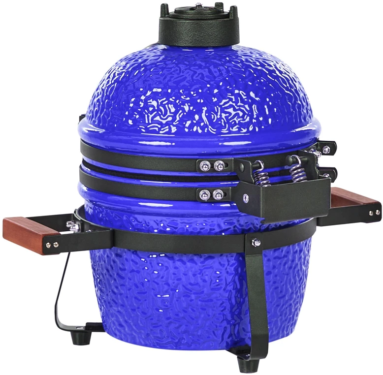 Beliani Mini keramikinis anglimi kūrenamas grilis KAMADO mėlynas