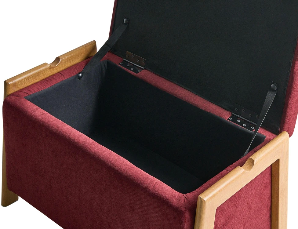 Beliani Minkštas suoliukas su daiktadėže EDLAND, bordo