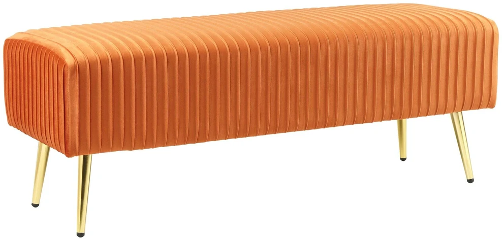 Beliani Minkštasuolis PATERSON Veliūrinis oranžinis