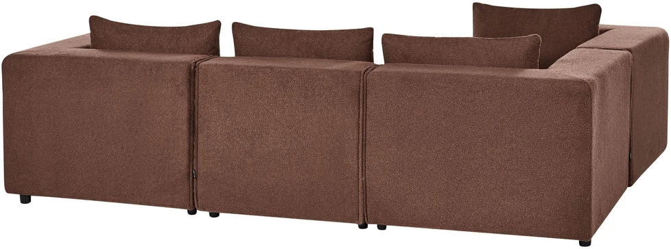 Beliani Modularinė kampinė sofa 4 asmenims AXEBO dešininė, ruda, Boucle