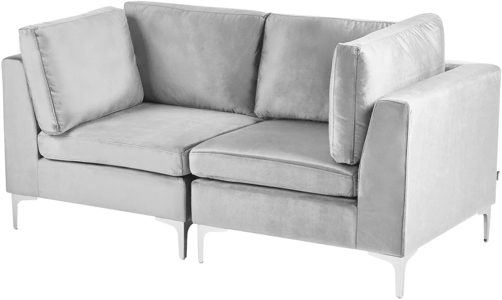Beliani Modulinė 2-vietė sofa EVJA, pilkas veliūras