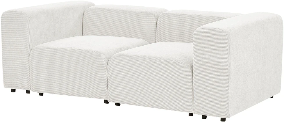 Beliani Modulinė 2 vietų sofa FALSTERBO, balta, velvetas