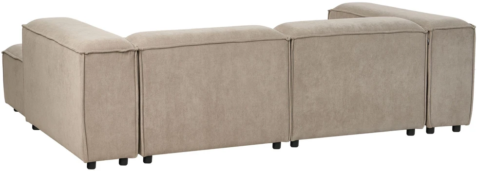 Beliani Modulinė 3 vietų kairinė sofa ARDAL šviesiai ruda su otomanu iš velveto