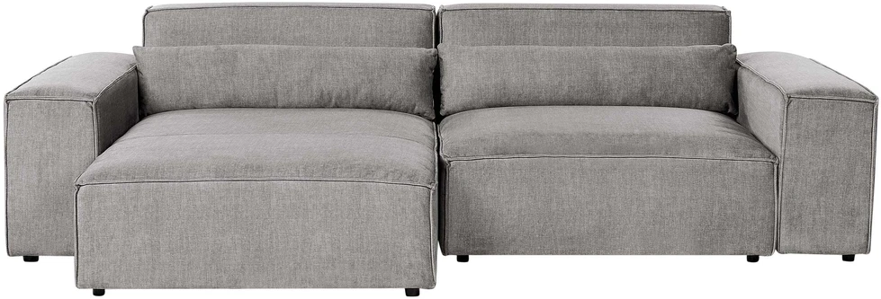 Beliani Modulinė 3 vietų kampinė sofa „HELLNAR“, dešininė, pilka