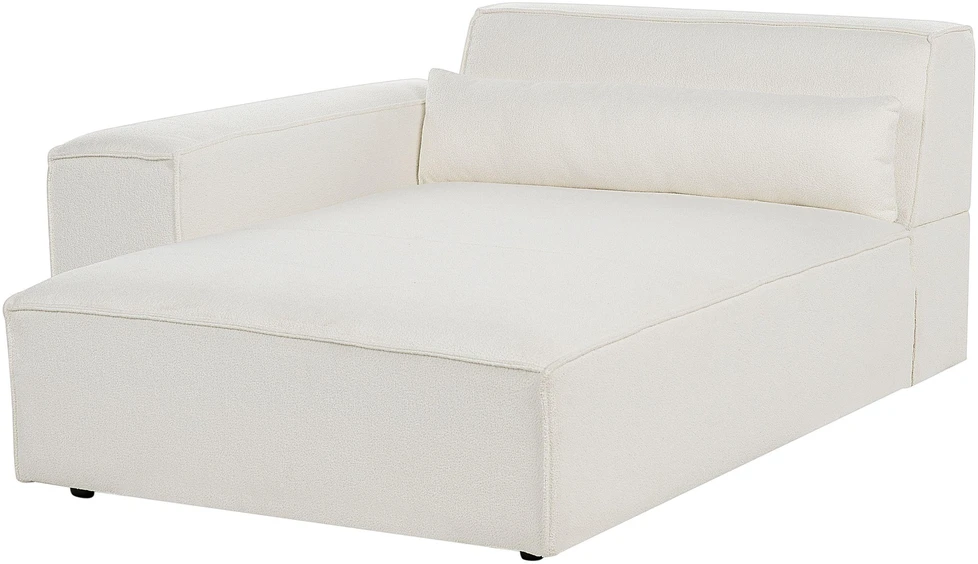 Beliani Modulinė 3 vietų kampinė sofa HELLNAR, dešininė, kreminės baltos spalvos, bouclé audinys