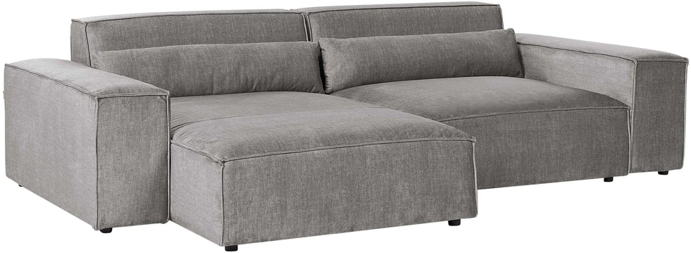 Beliani Modulinė 3 vietų kampinė sofa „HELLNAR“, dešininė, pilka