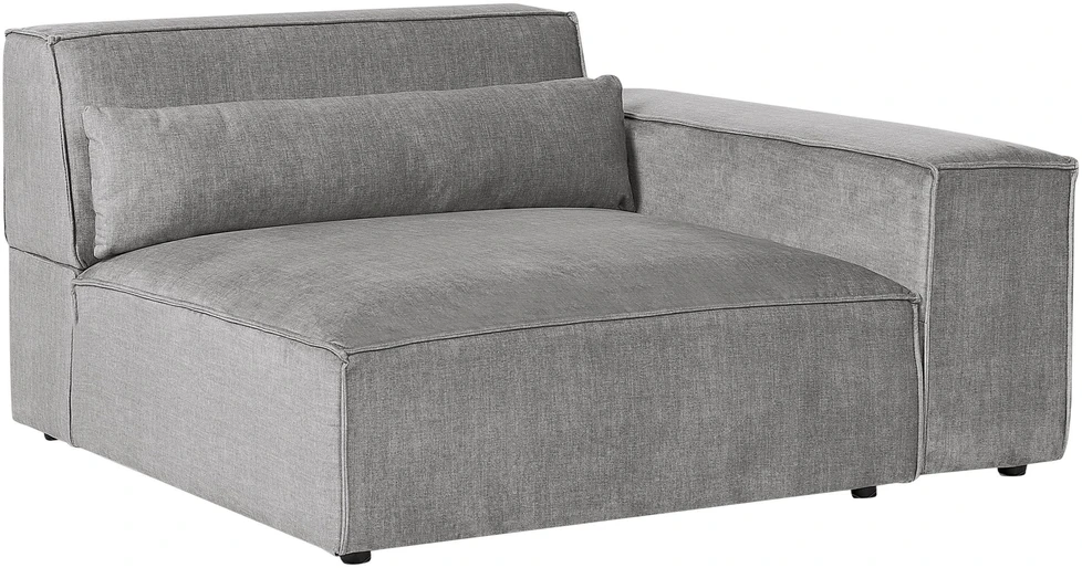 Beliani Modulinė 3 vietų kampinė sofa „HELLNAR“, dešininė, pilka