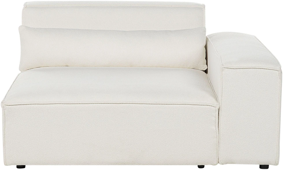Beliani Modulinė 3 vietų kampinė sofa HELLNAR, dešininė, kreminės baltos spalvos, bouclé audinys