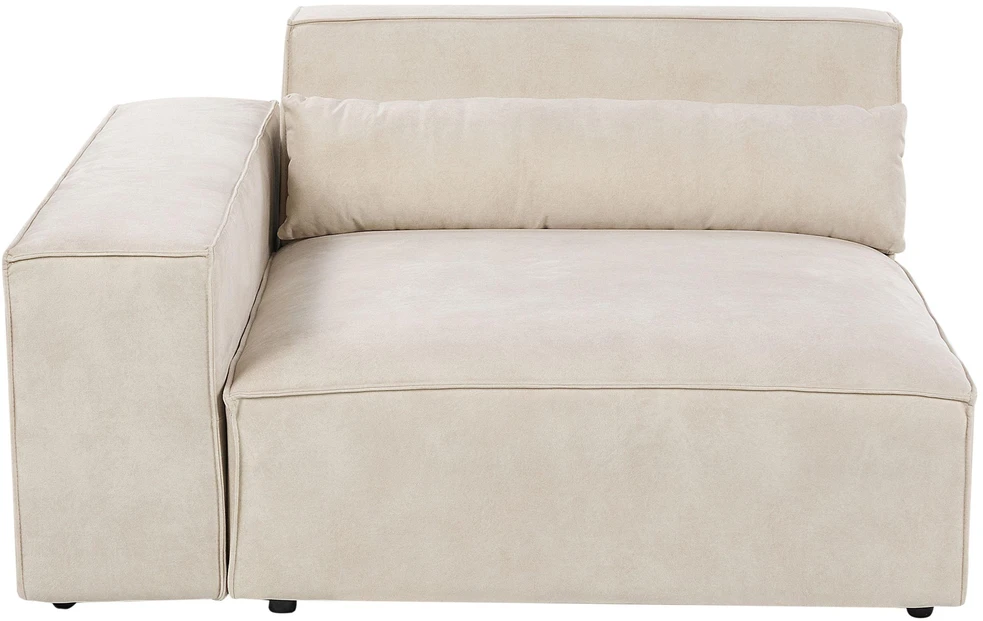 Beliani Modulinė 3 vietų kampinė sofa HELLNAR, veliūras, šviesiai smėlinė, kairės pusės