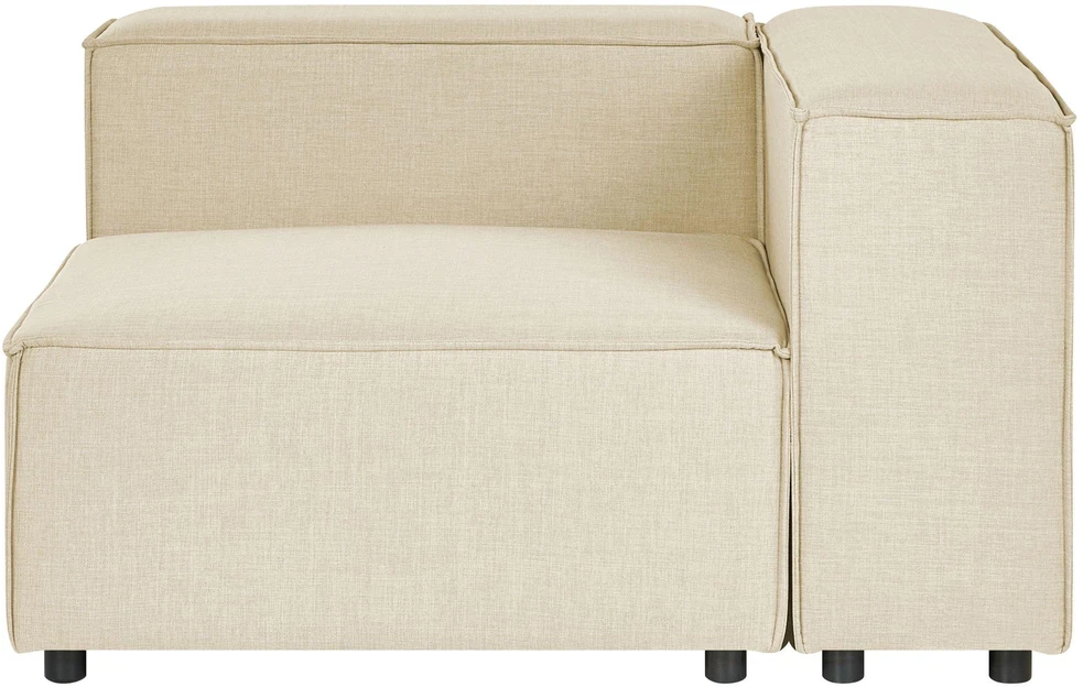 Beliani Modulinė 3 vietų sofa APRICA iš sintetinio lino, smėlio spalvos, dešininė