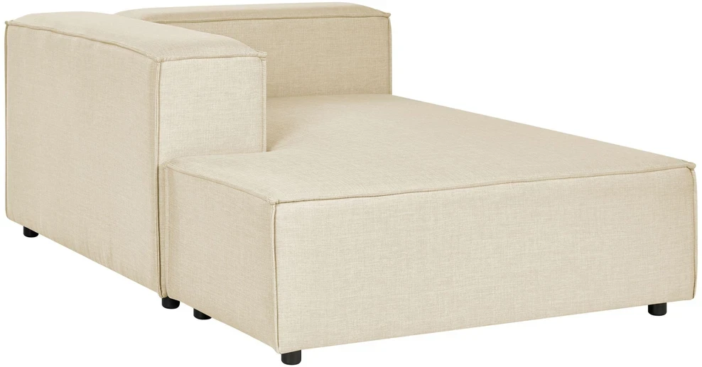 Beliani Modulinė 3 vietų sofa APRICA iš sintetinio lino, smėlio spalvos, dešininė